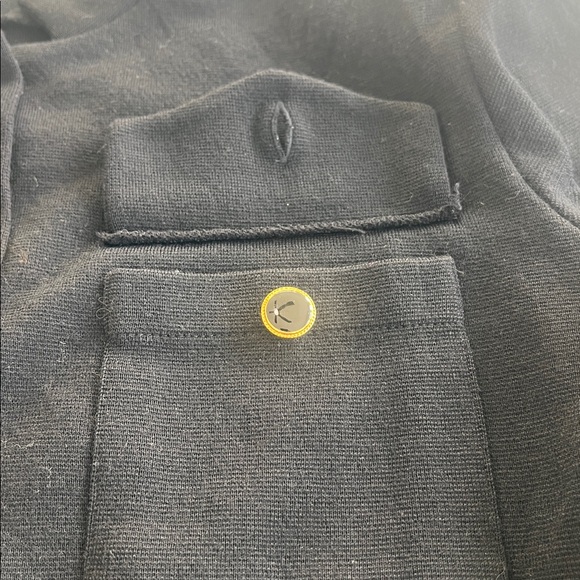 Vintage Sz L CW Clifford & Willis Black Wool Knit Mandarin Jacket Blazer Classic - Picture 16 of 16